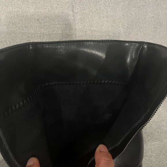 [38/US7]Lavorazion Artigiana Ateliers Black Ankle Block Heel Boots Y2K Buckle - Picture 9 of 10